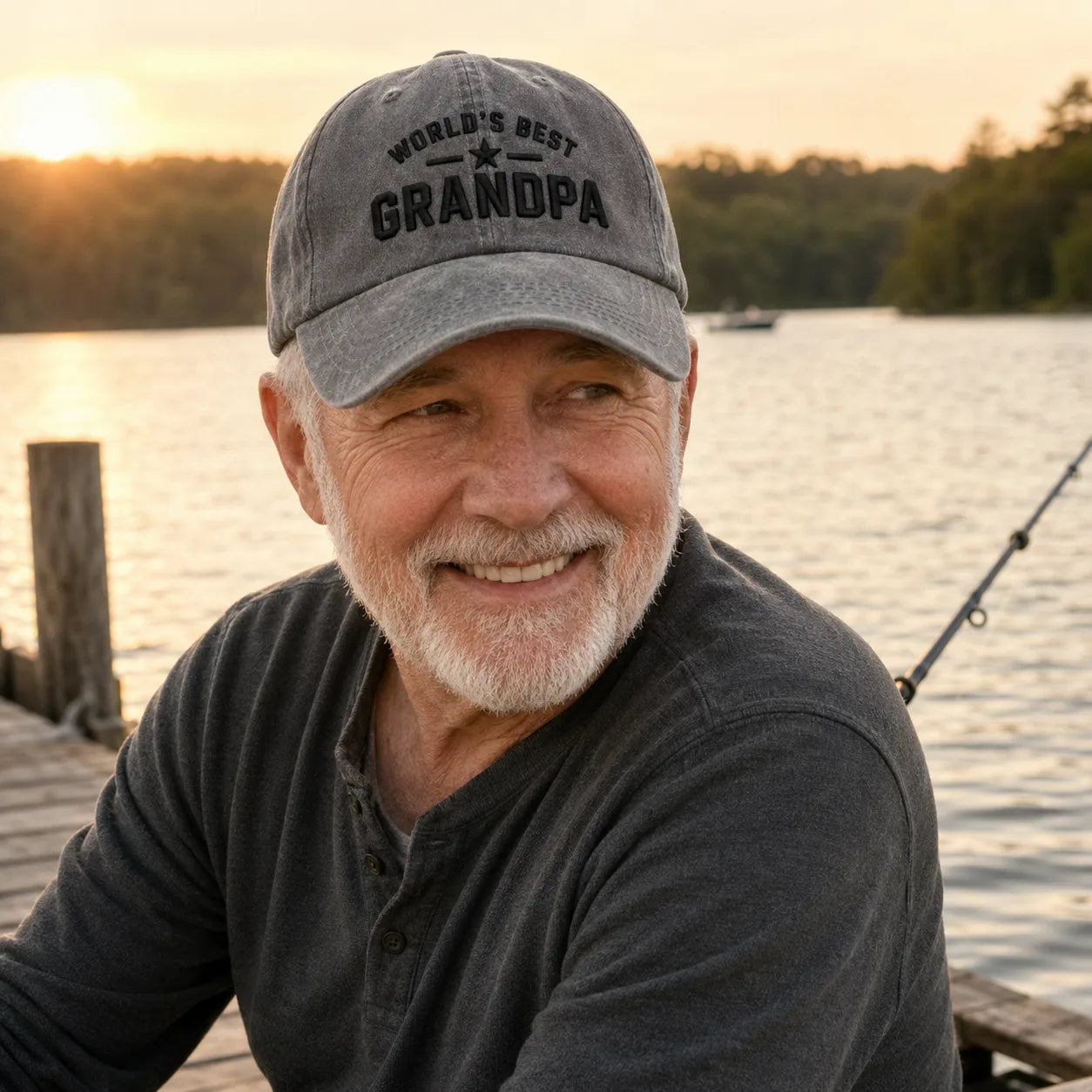 World's Best Grandpa Casual Washed Cap - washed cap - lifestyle