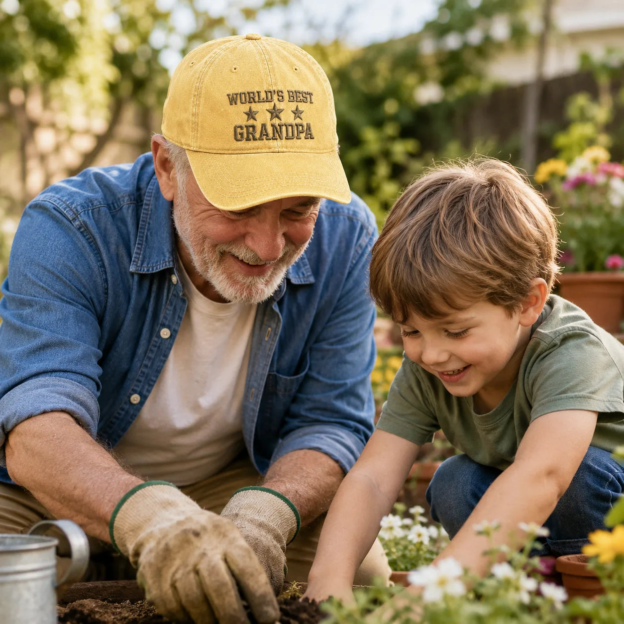 World's Best Grandpa Outfit Washed Cap - washed cap - alternate angle