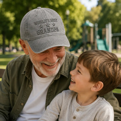 World's Best Grandpa Outfit Washed Cap - washed cap - lifestyle