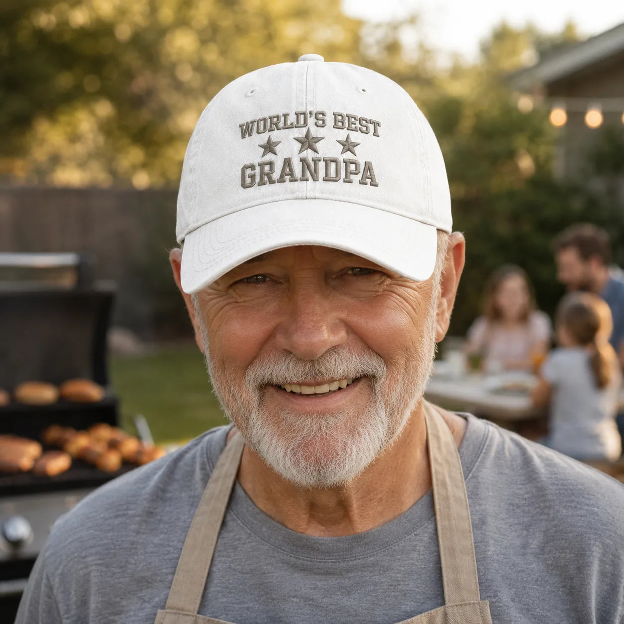 World's Best Grandpa Outfit Washed Cap - washed cap - side view