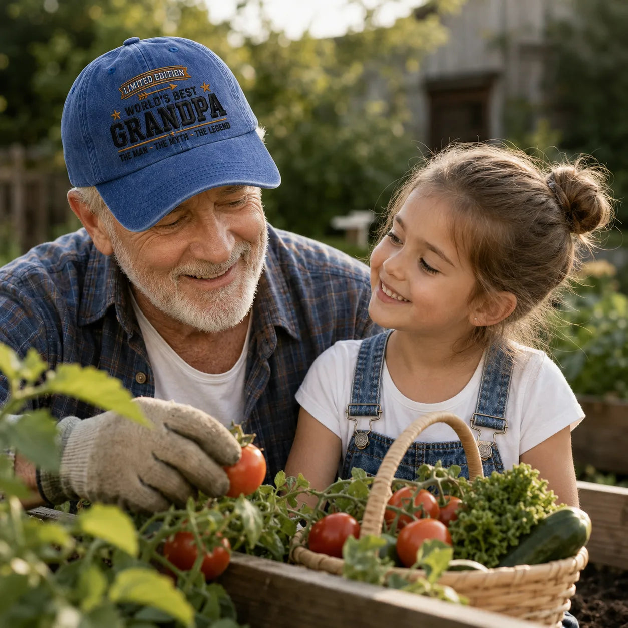 World's Best Grandpa Strap Washed Cap - washed cap - alternate angle