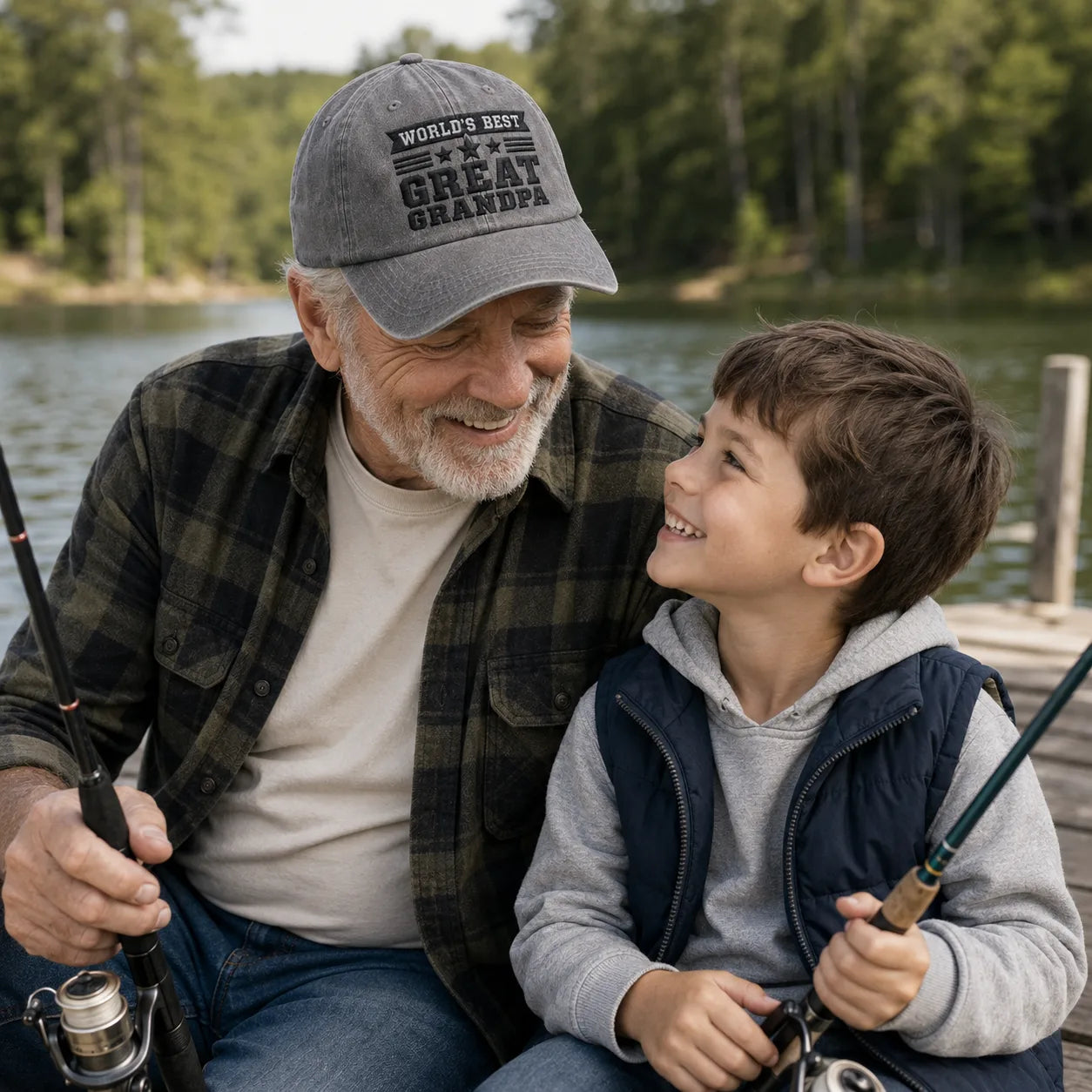 World's Best Great Grandpa Washed Cap - washed cap - lifestyle