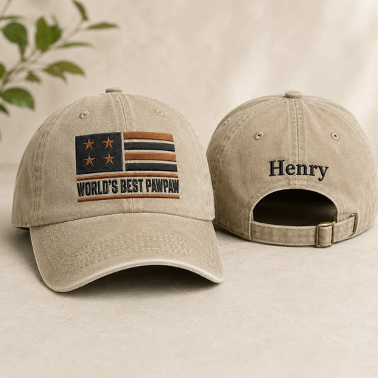 World's Best Pawpaw Washed Cap - washed cap - front view