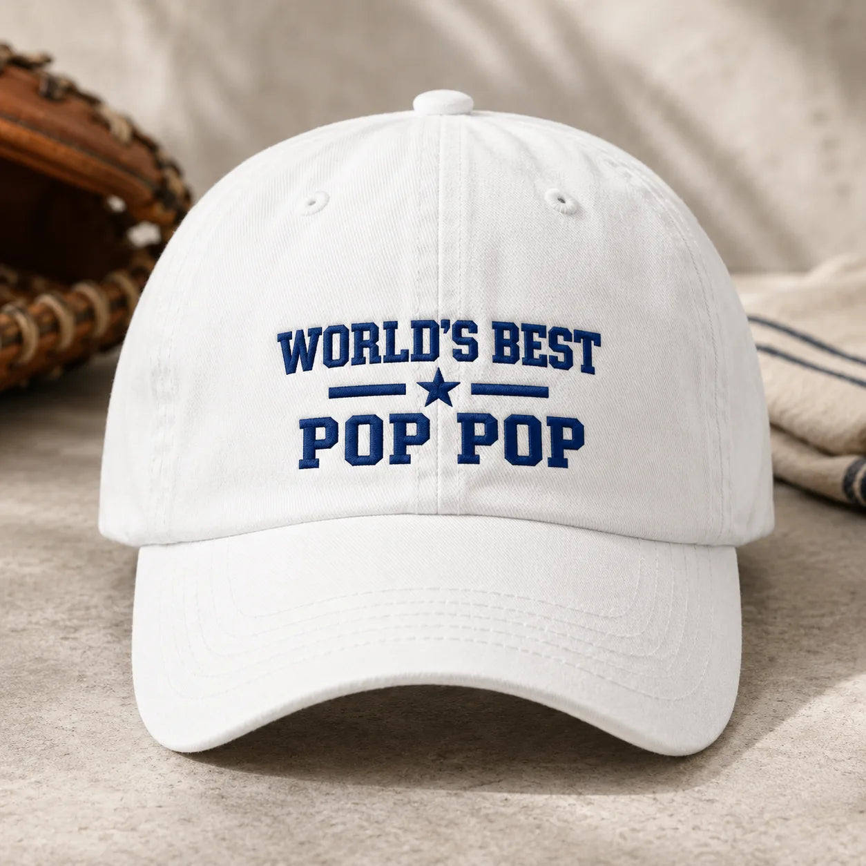 World's Best Pop Pop Washed Cap - washed cap - detail