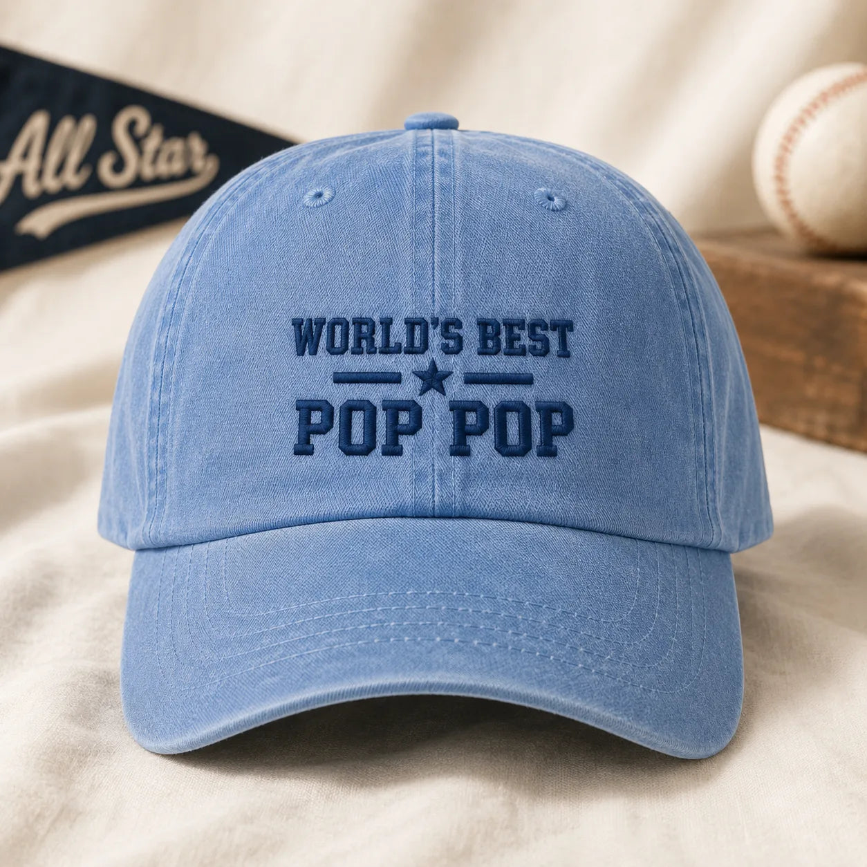 World's Best Pop Pop Washed Cap - washed cap - lifestyle
