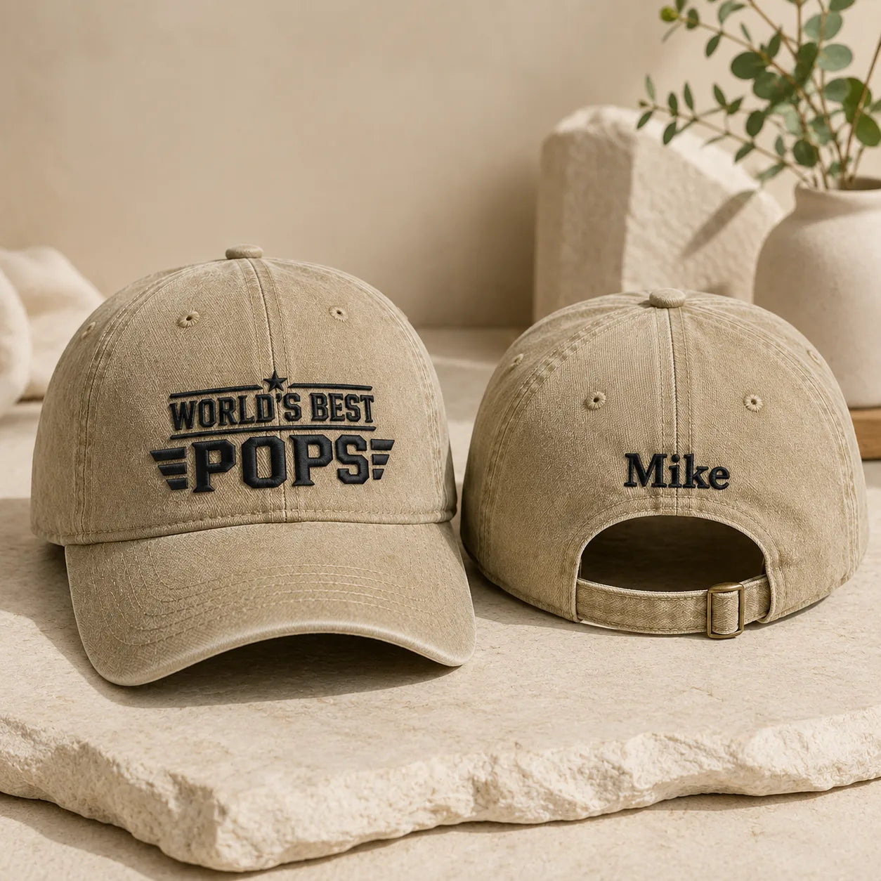 World's Best Pops Washed Cap - washed cap - front view