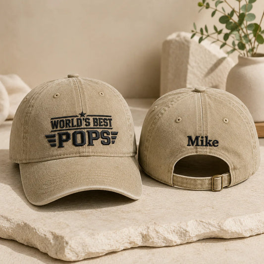 World's Best Pops Washed Cap - washed cap - front view