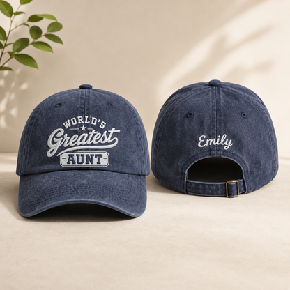 World's Greatest Aunt Washed Cap - Washed Cap - front view