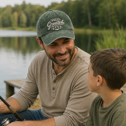 World's Greatest Dad Washed Cap - Washed Cap - lifestyle