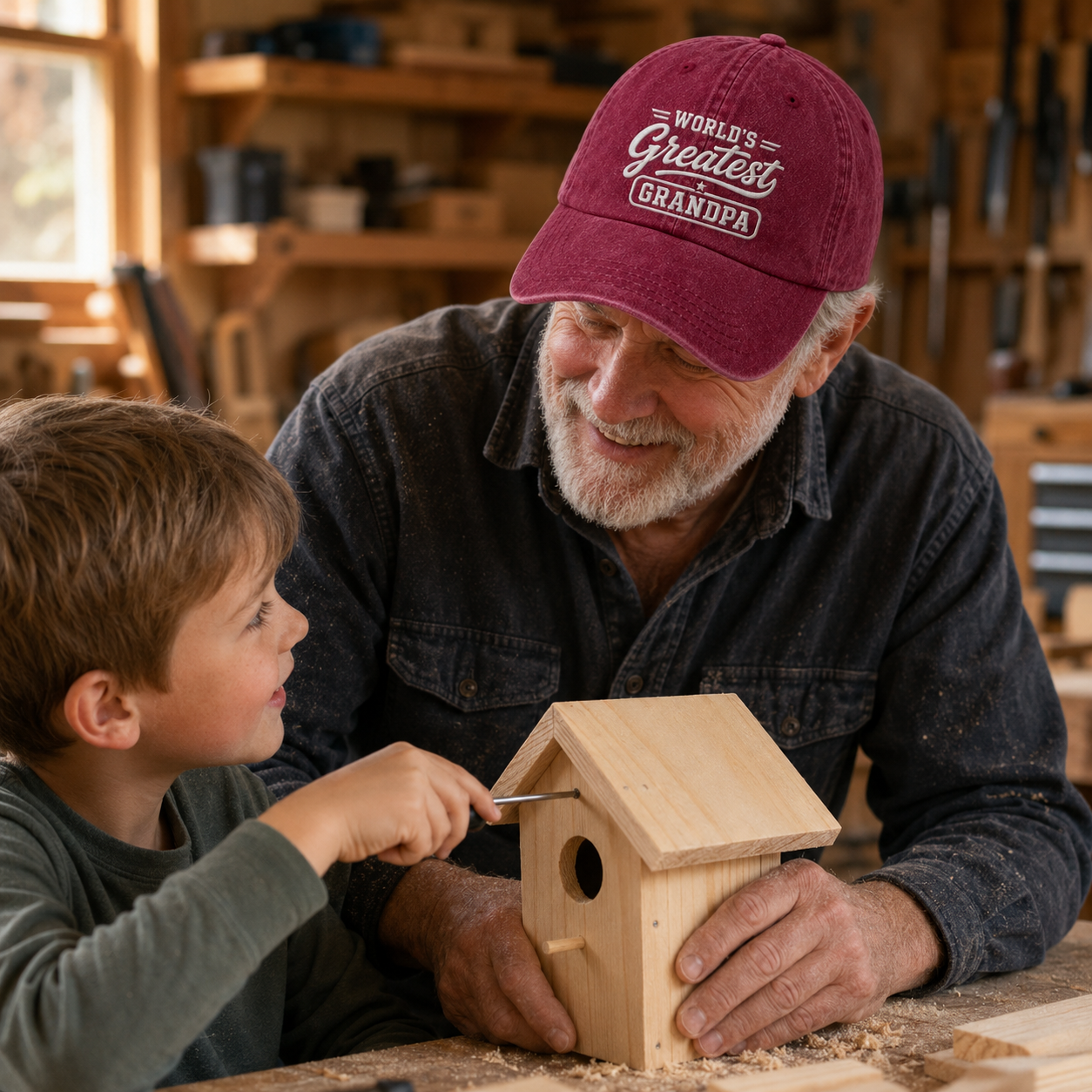 World's Greatest Grandpa Washed Cap - Washed Cap - lifestyle