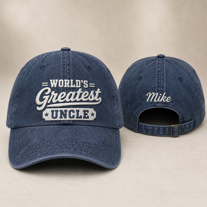 World's Greatest Uncle Washed Cap - Washed Cap - front view