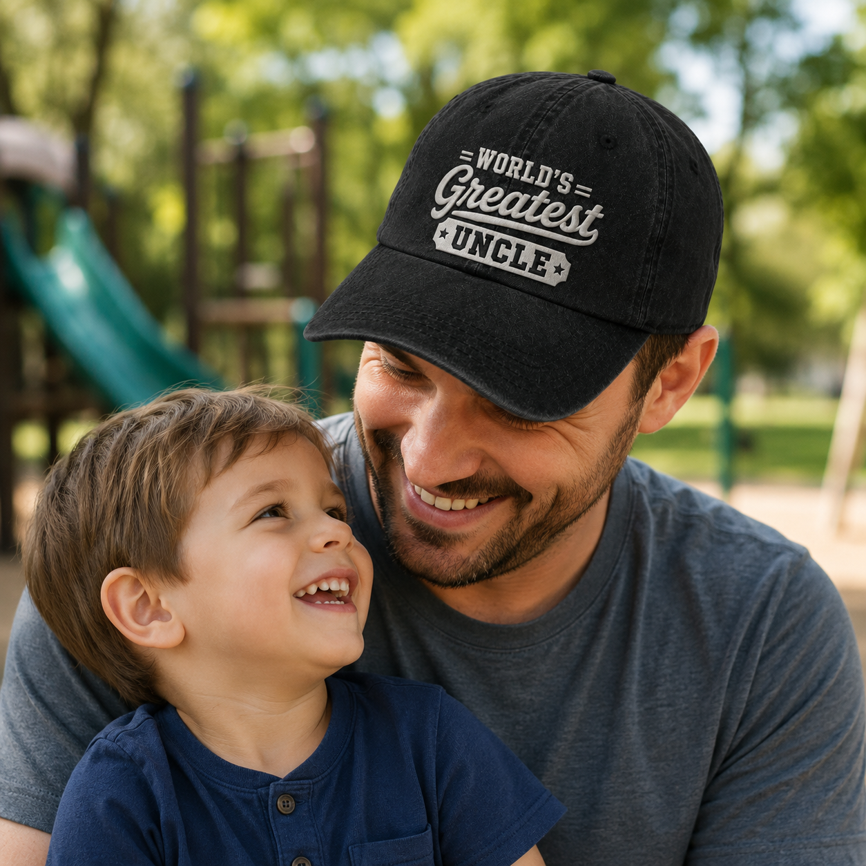 World's Greatest Uncle Washed Cap - Washed Cap - side view
