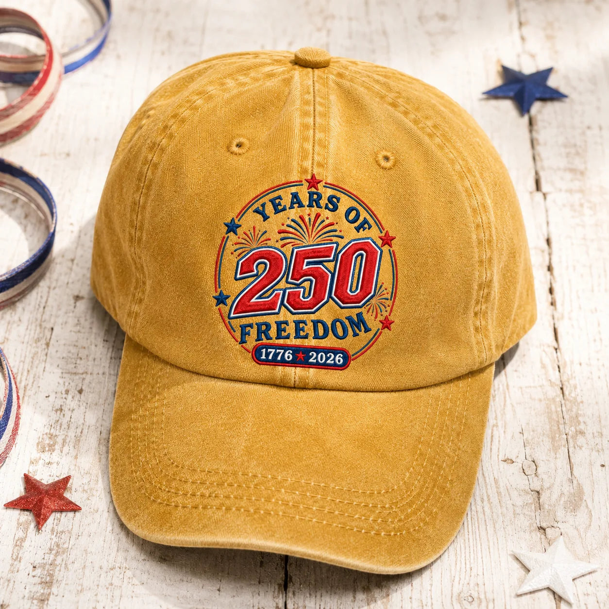 Years of 250 Freedom Washed Cap - washed cap - detail