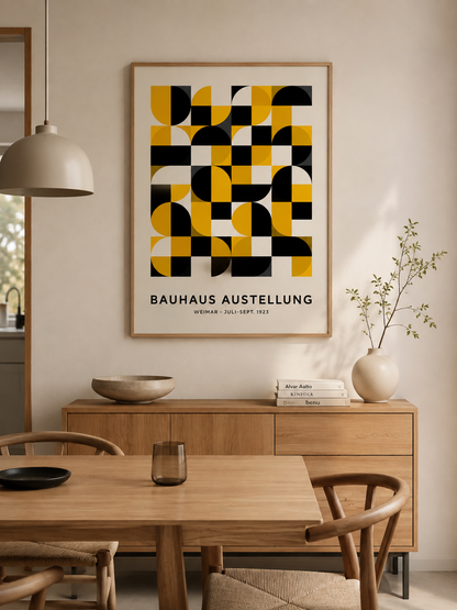 Giallo Nero Bauhaus Poster - Wall Art Decor - packaging - yellow bauhaus poster, bauhaus wall art