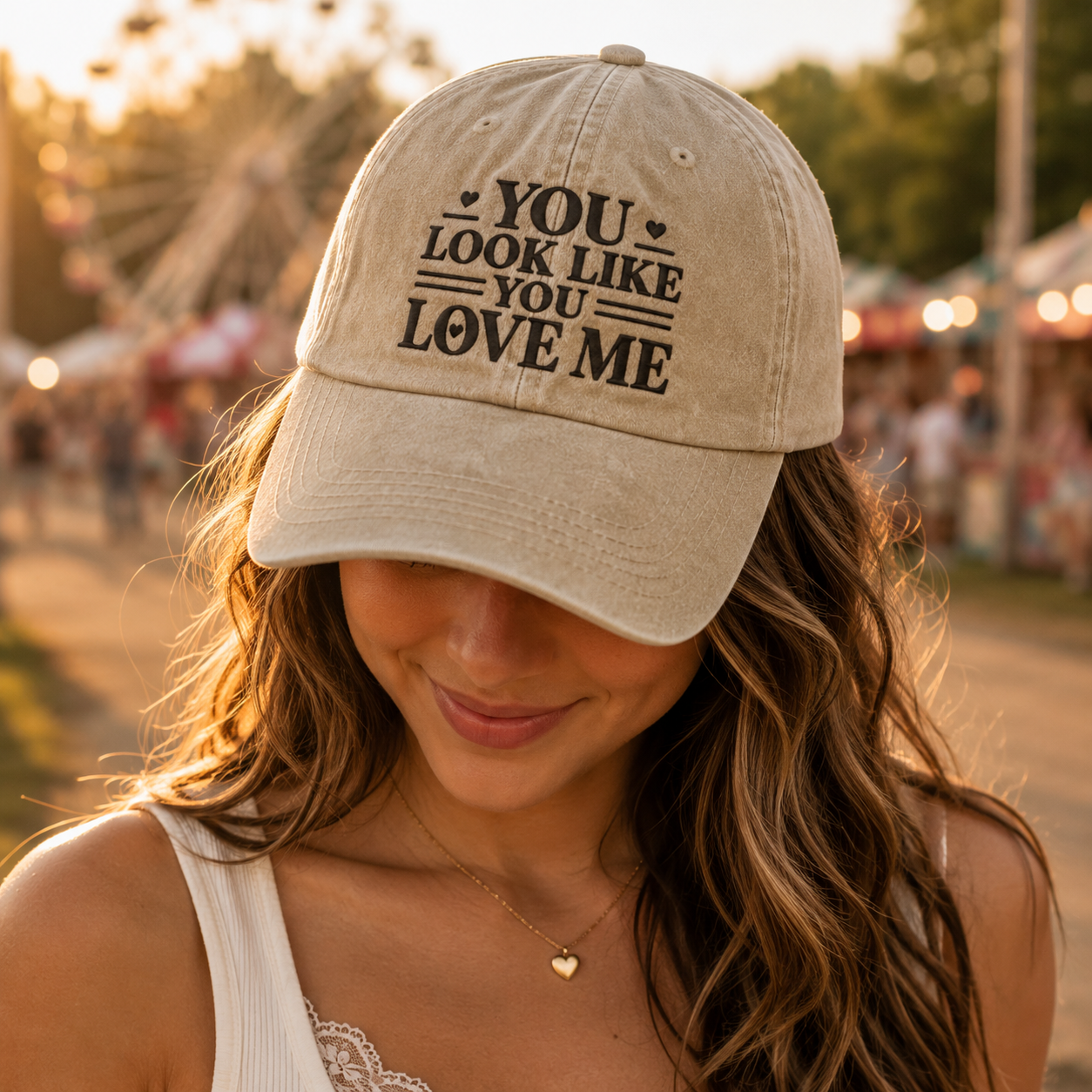 You Look Like You Love Me Washed Cap - Washed Cap - side view