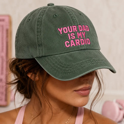 Your Dad Is My Cardio Washed Cap - washed cap - alternate angle