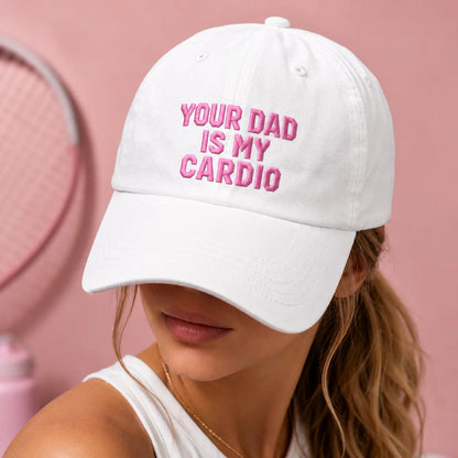 Your Dad Is My Cardio Washed Cap - washed cap - detail