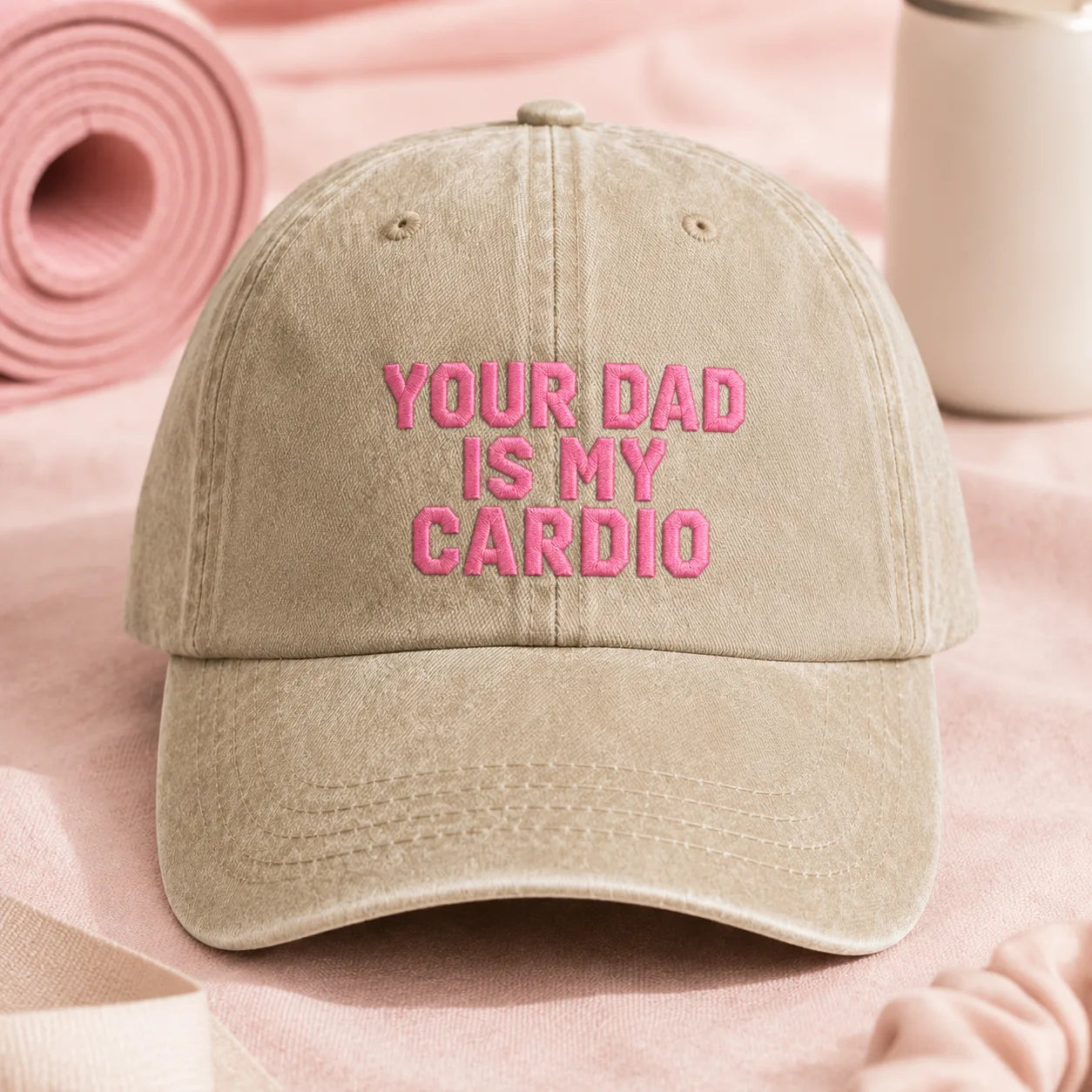 Your Dad Is My Cardio Washed Cap - washed cap - lifestyle